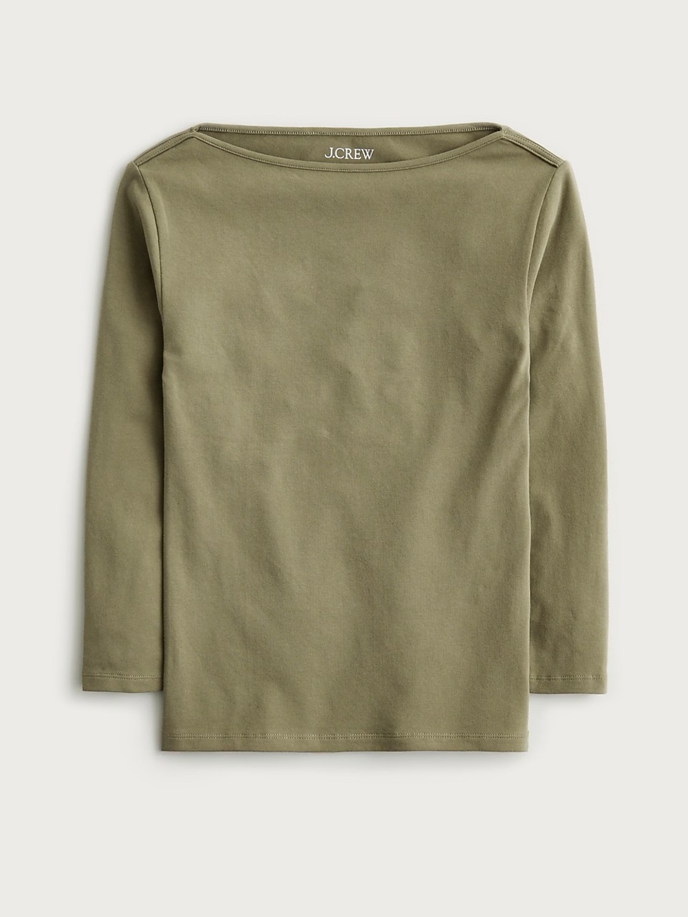 J. Crew Olive Slim Boatneck Long-Sleeve Top - Picture 3 of 5